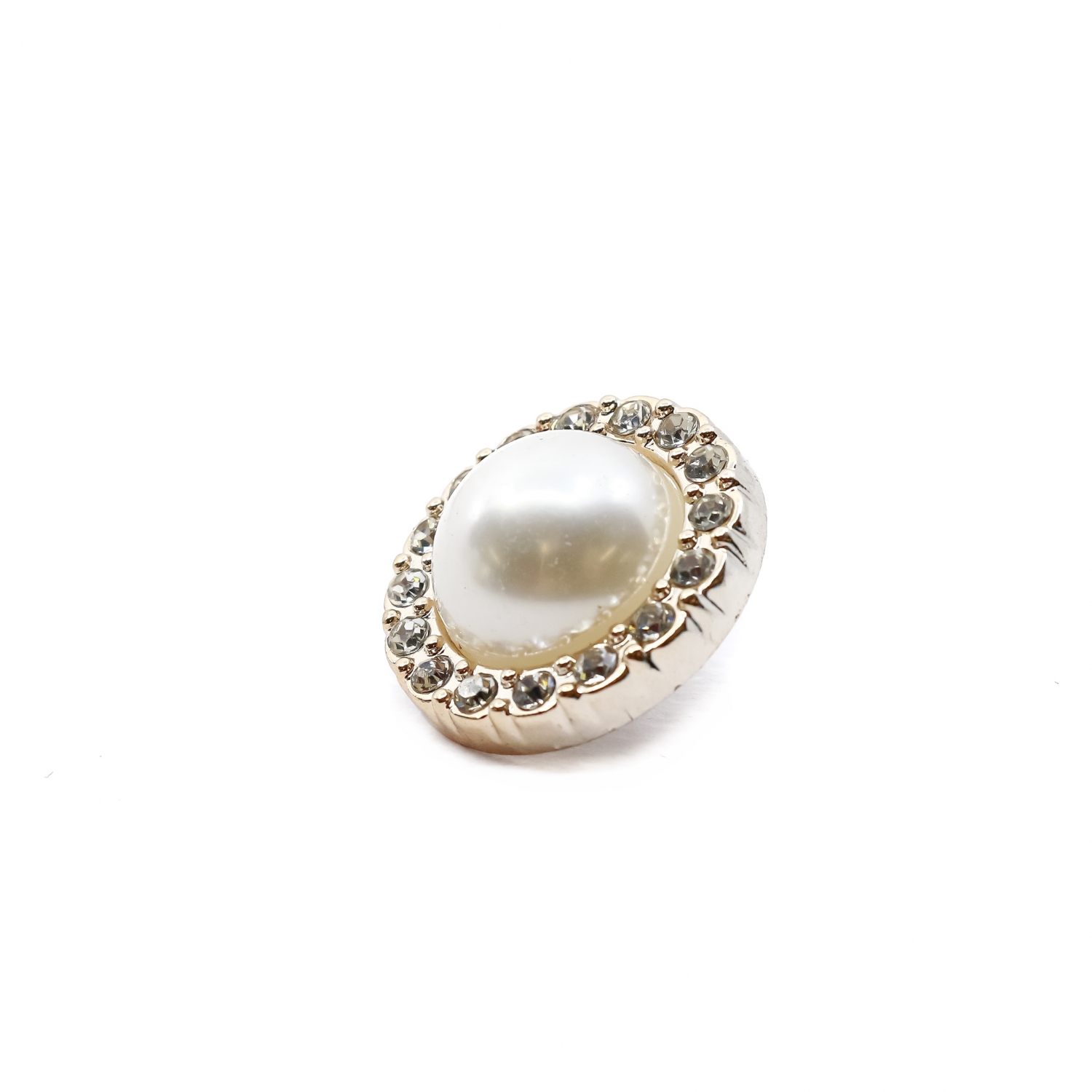 Nasturi Perla Decorati cu Strasuri, 15 mm (100 bucati/pachet)Cod: 809/24 - 3