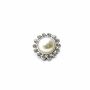 Nasturi Perla Decorati cu Strasuri, 18 mm (100 bucati/pachet)Cod: W087/28 - 2
