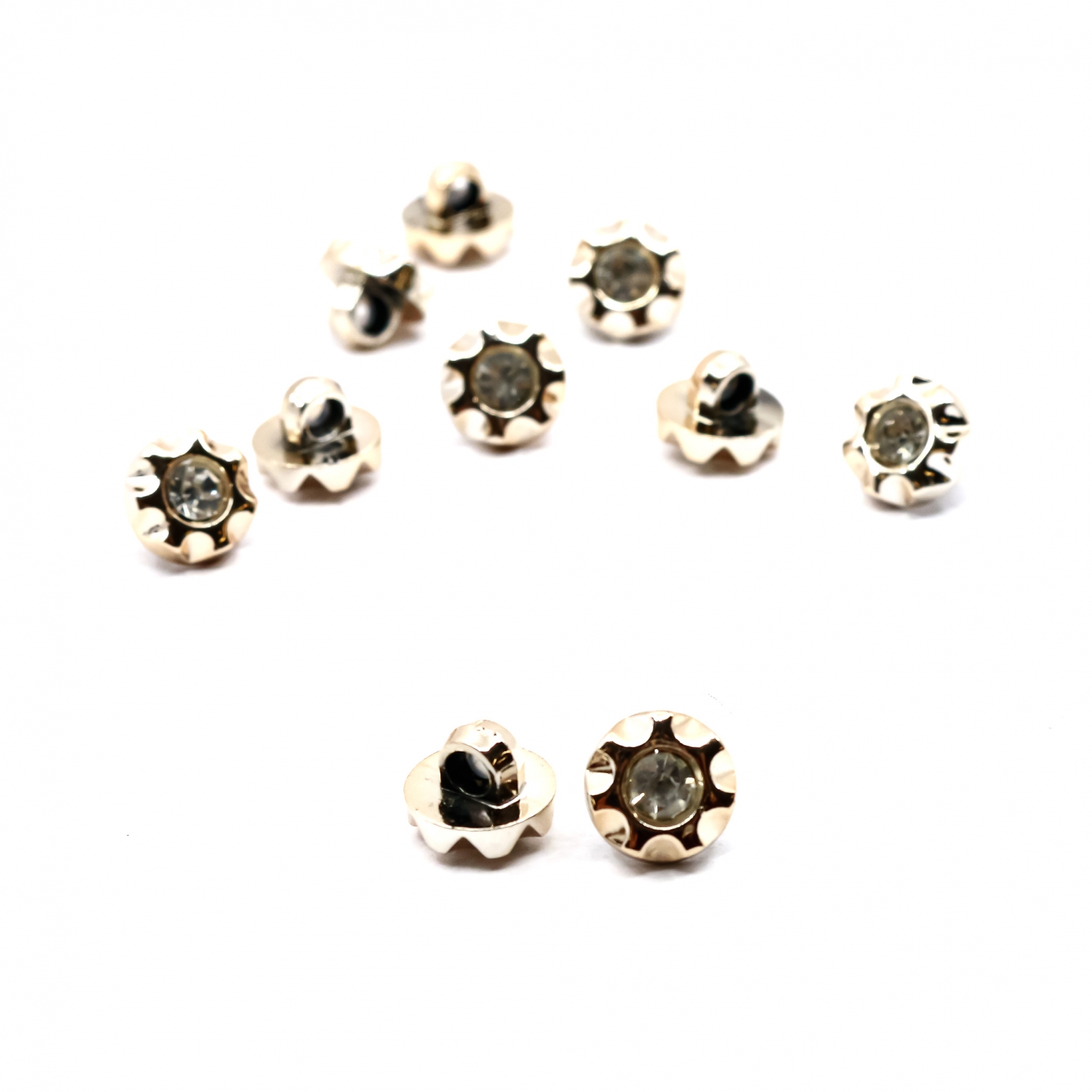 Shank Buttons with Rhinestones, 11 mm (100 pcs/pack) Code: KMH02