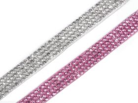 Iron-on Trim/Border with Rhinestones, LA3301 (8.87 m/roll) - Adhesive Trim/Border with Rhinestones, 10 mm (9 m/roll)Cod: 520314