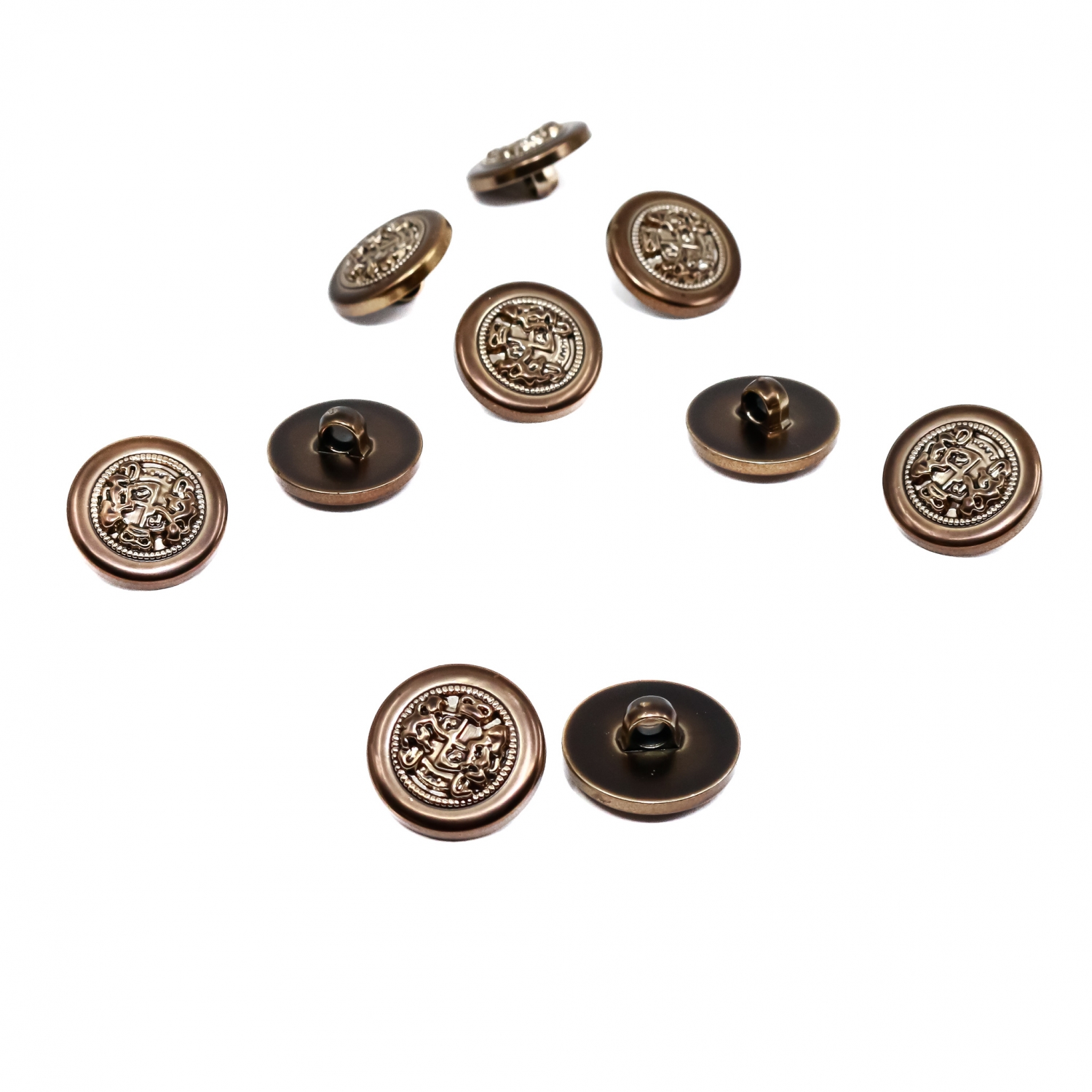 Metallized plastic buttons, Size 32L (144 pcs/pack) Code: 6631-0355