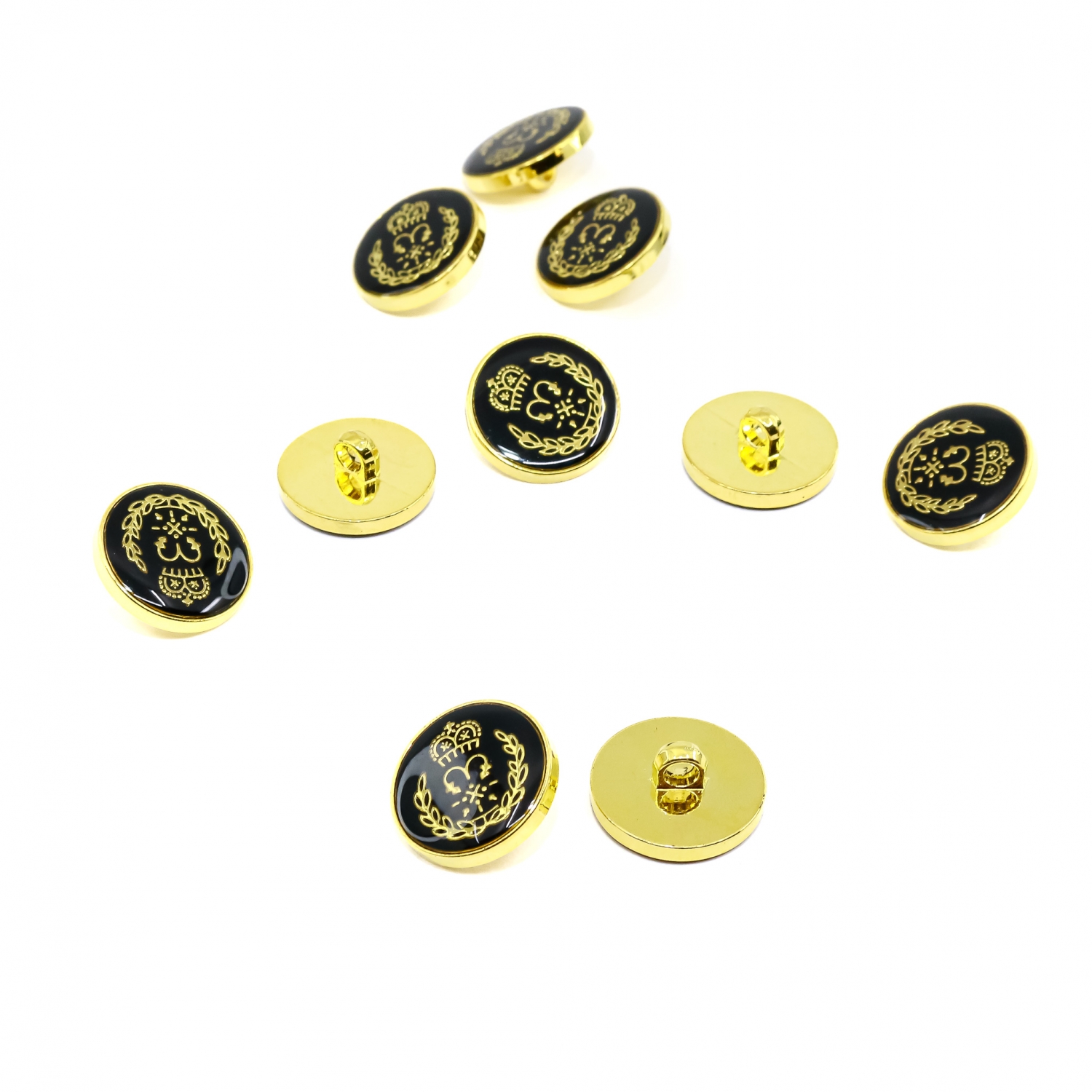 Metallized plastic buttons, Size 34L (144 pcs/pack) Code: 6632-0282