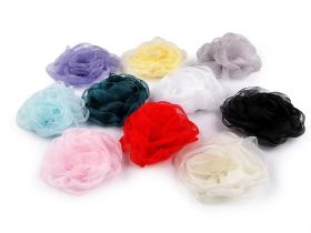Textile Applique - Decorative Flowers to Stitch or Glue, diameter 80 mm (2 pcs/pack)