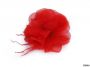 Textile Flower with Feathers, diameter 8-9 cm (2 pcs/pack) - 4