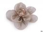 Organza Flower with Rhinestones, diameter 6-7 cm (2 pcs/pack) - 7