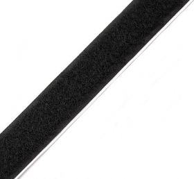 Hook and Loop Tape  - Loop Tape, 20 mm, Black (25 meters/roll)