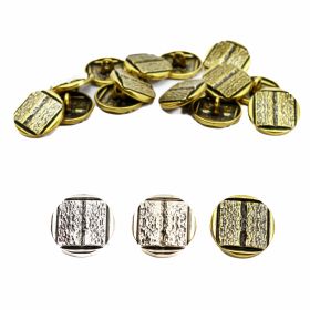 Metallized plastic buttons, Size 32L (144 pcs/pack) Code: 6631-0360 - Metal Shank Buttons, Lin 36 (50 pcs/pack) Code: 6415/36