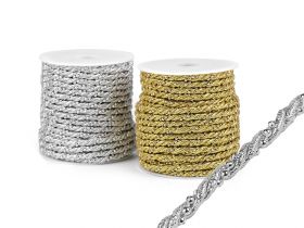 Polyester, Cotton Cord - Twisted Cord with Lurex, 5 mm (20 m/roll)