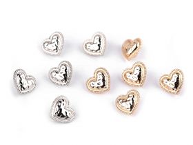 Tailoring - Metal Shank Buttons Heart Sape, 11 mm (20 pcs/pack) Code: 120775