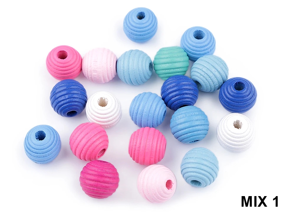 Margele din Lemn, Striate, 13 mm (20 buc/punga)Cod: 340020 - 3