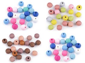 Pearl String, Sew-on Rhinestones and Beads - Wooden Beads, 13 mm (20 pcs/bag)Code: 340020