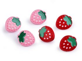 prod_nume - Plastic Buttons, Strawberry, 13x15 mm (25 pcs/pack)Code: 120817