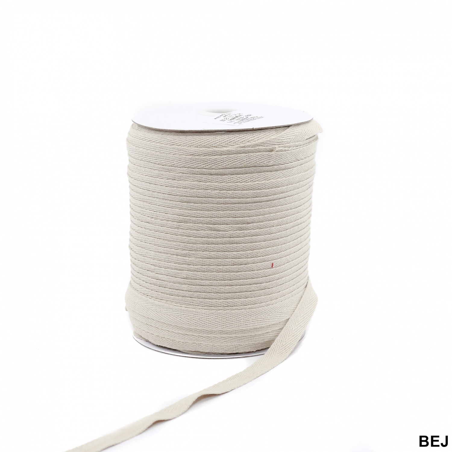Decorative Cotton Tape, Herringbone, Beige, width 10 mm (100 meters/roll)