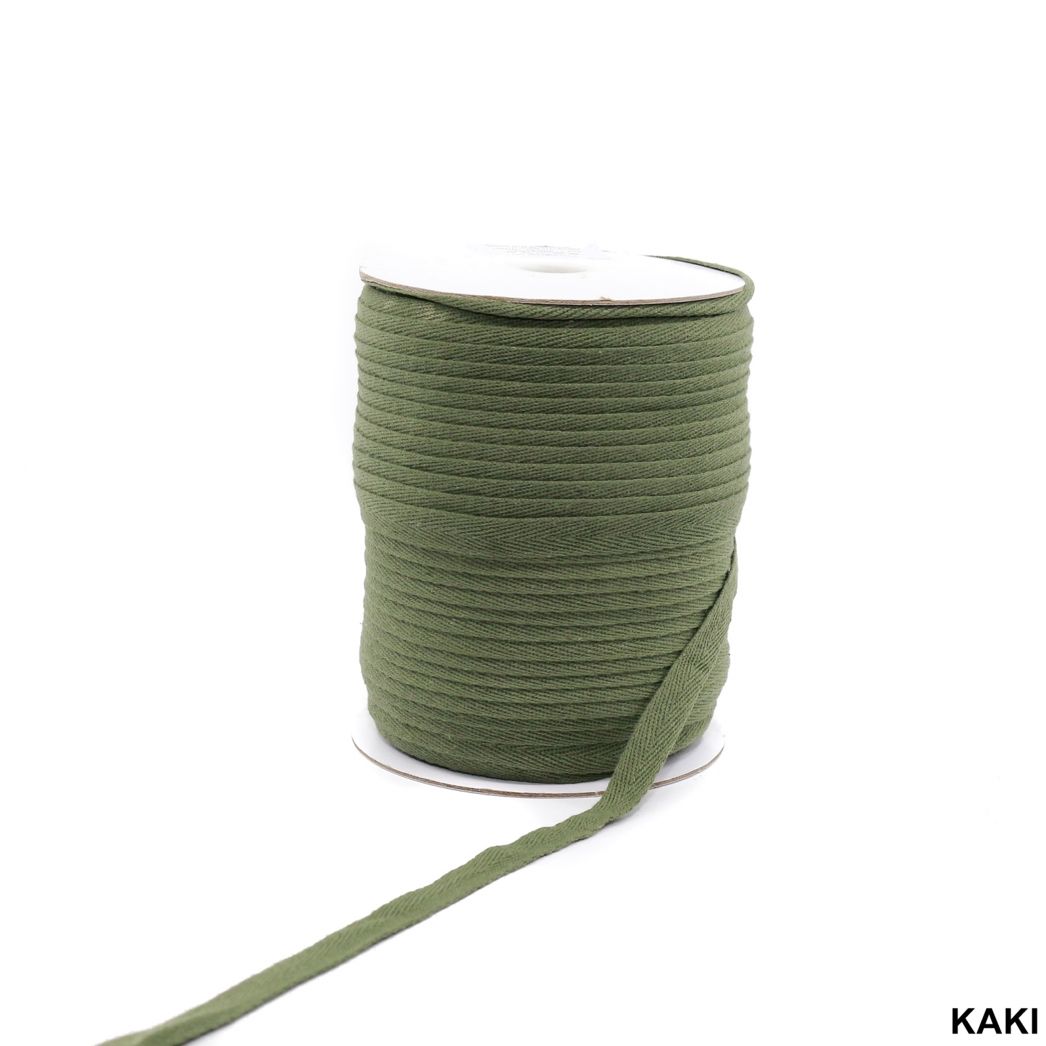 Banda Decorativa Bumbac, Herringbone, Kaki, latime 10 mm (100 metri/rola)