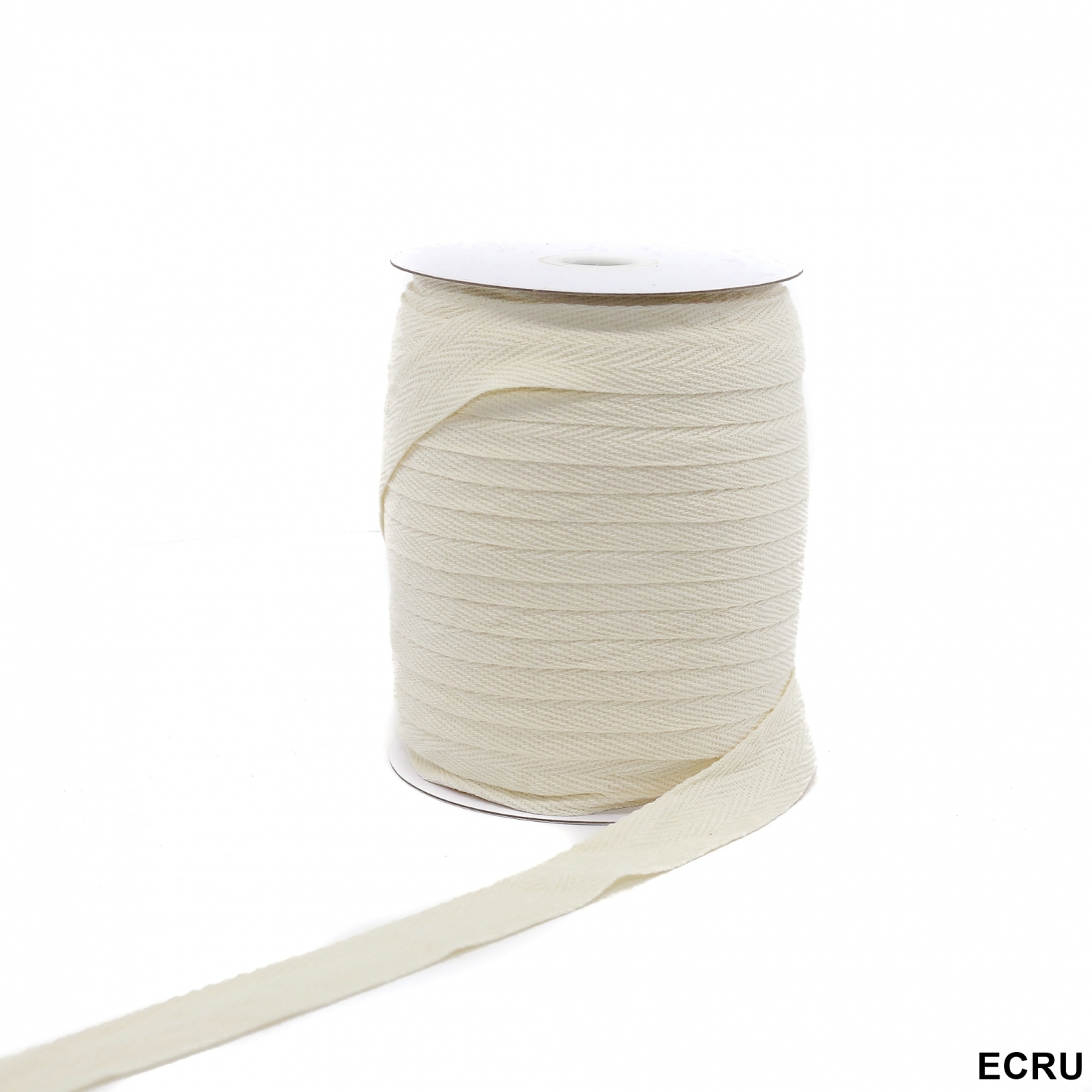 Decorative Cotton Tape, Herringbone, Ecru, width 20 mm (50 meters/roll)