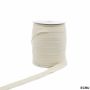 Decorative Cotton Tape, Herringbone, Ecru, width 20 mm (50 meters/roll) - 1