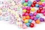 Margele din Plastic, Inimioare cu Litere, 7 mm (10 gr/punga)Cod: 340587 - 1