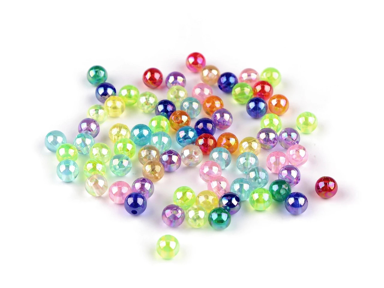 Margele din Plastic cu Efect AB, Ø6, Ø8 mm (10 gr/punga)Cod: 340585