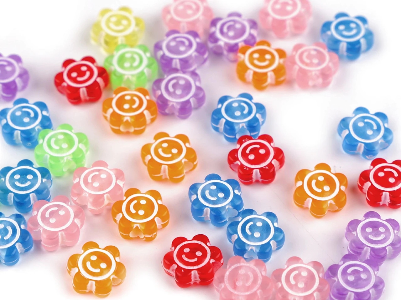 Margele din Plastic, Flori, 11 mm (10 gr/punga)Cod: 340584