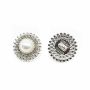 Nasturi Metalici cu Strasuri si Perla, 17 mm (10 bucati/pachet)Cod: BT1624 - 1