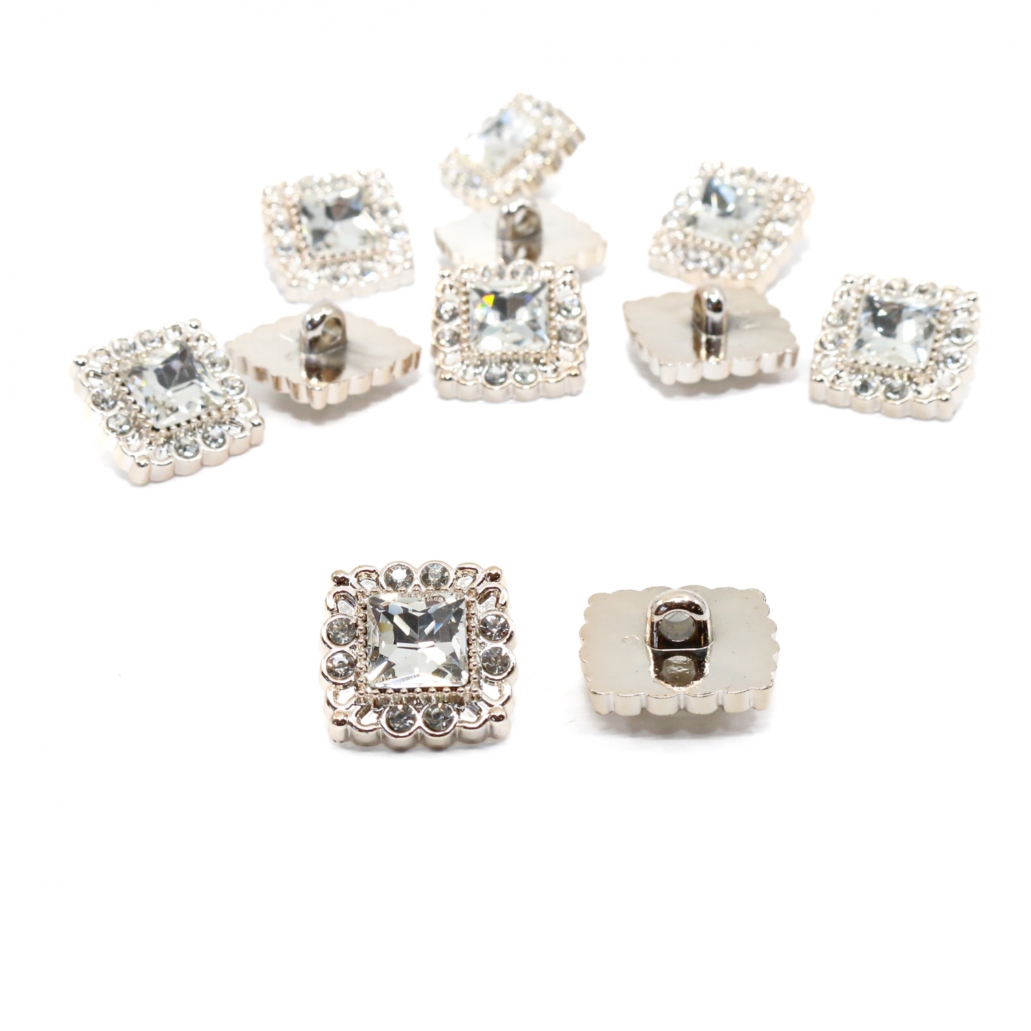 Decorative Rhinestone Shank Buttons, 21 mm (100 pcs/pack) Code: 950