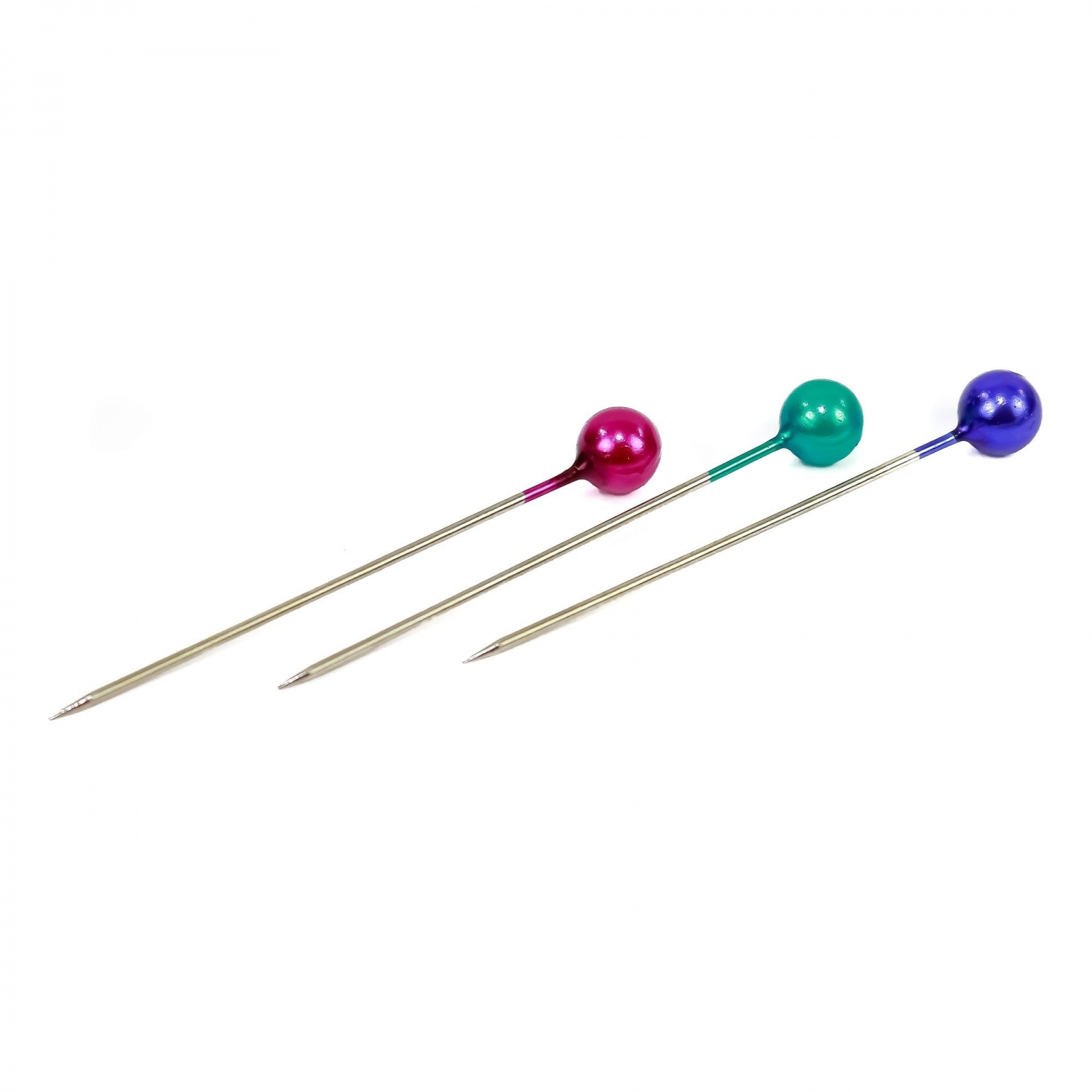 Bolduri cu Cap din Plastic, Albe, Asortate, Lungime 46 mm (36 rozete/cutie)  - 3