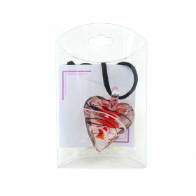 Decorare - Pandantiv din Sticla, Model Inima, Rosu, 30 x 45 mm (1 set)Cod: 160937