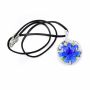 Pandantiv din Sticla, Floare, Albastru Inchis, 31 mm (1 set)Cod: 360051 - 2