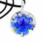 Pandantiv din Sticla, Floare, Albastru Inchis, 31 mm (1 set)Cod: 360051 - 3