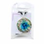 Pandantiv din Sticla, Floare, Turcoaz, 31 mm (1 set)Cod: 360051 - 1