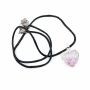 Pandantiv din Sticla, Model Inima, Roz, 21 x 21 mm (1 set)Cod: 100716 - 2
