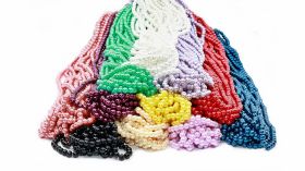 Margele Sticla, Rosu Mat #45B (500 gr/punga) - Perle Sirag, 6 mm (12 siraguri/pachet) 