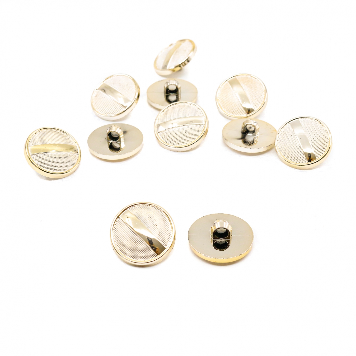 Plastic Metallized Shank Buttons, Lin 34 (100 pcs/pack) Code: BR341