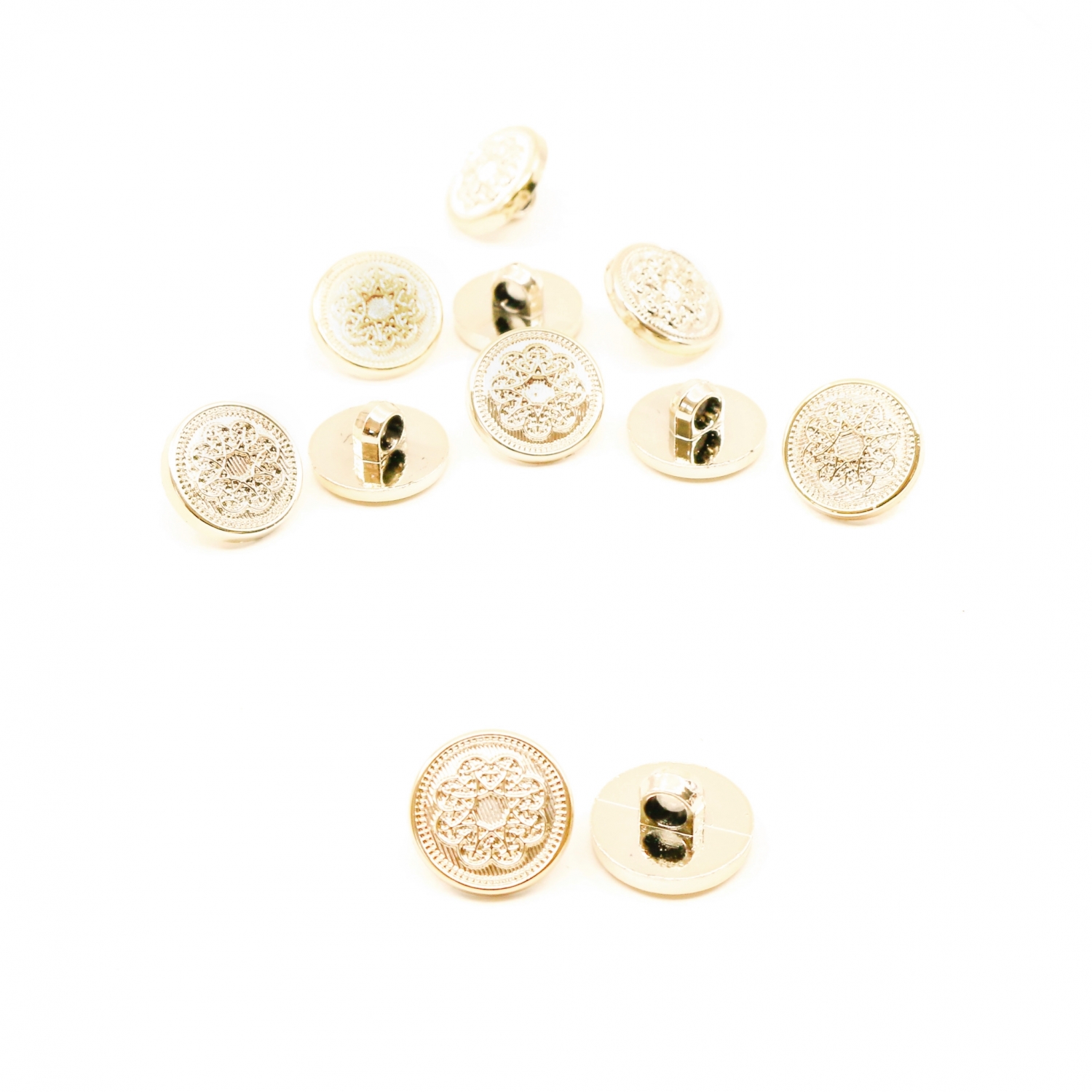 Plastic Metallized Shank Buttons, Lin 24 (100 pcs/pack) Code: KM403