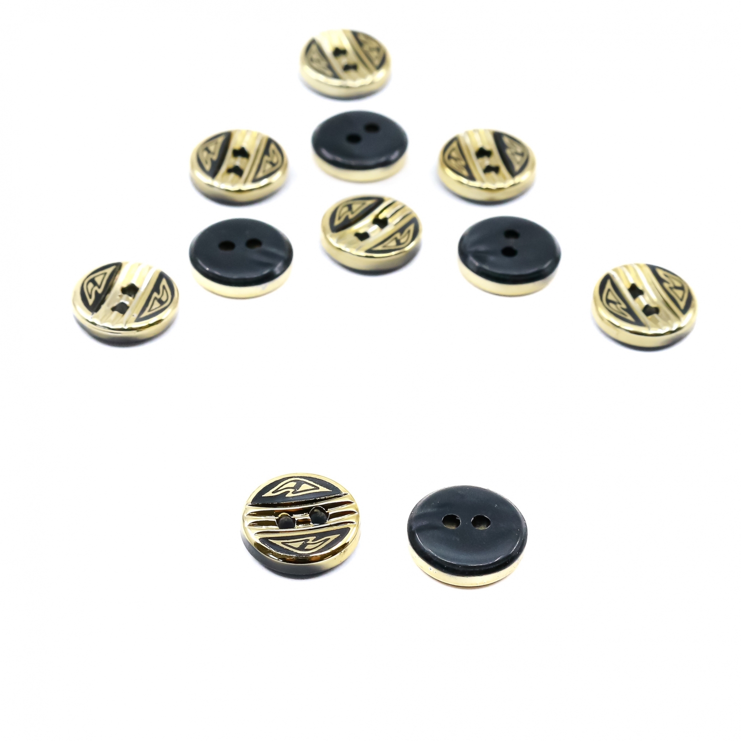 2 Holes Plastic Metallized Buttons, Lin 18 (100 pcs/pack) Code: HD574