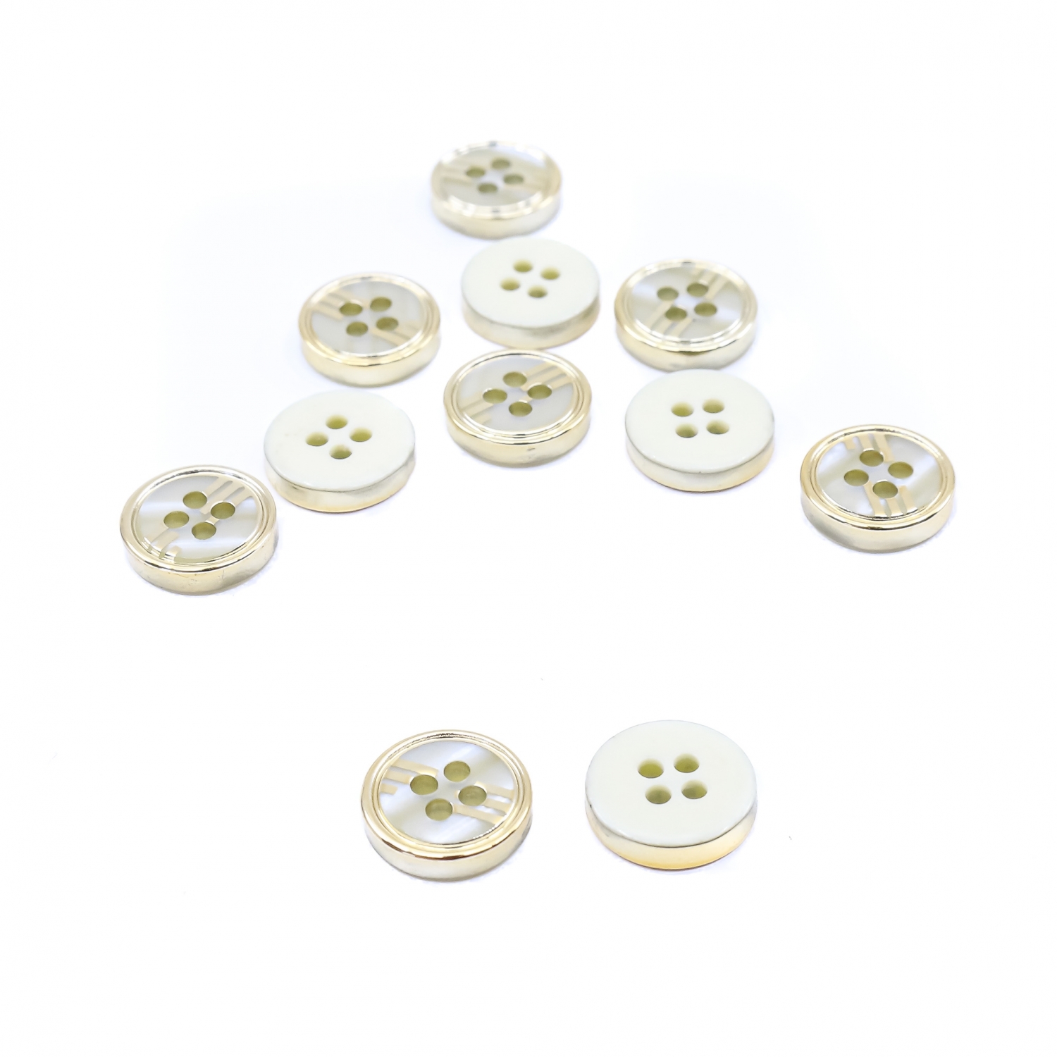 4 Holes Plastic Metallized Buttons, Lin 18 (100 pcs/pack) Code: HD566