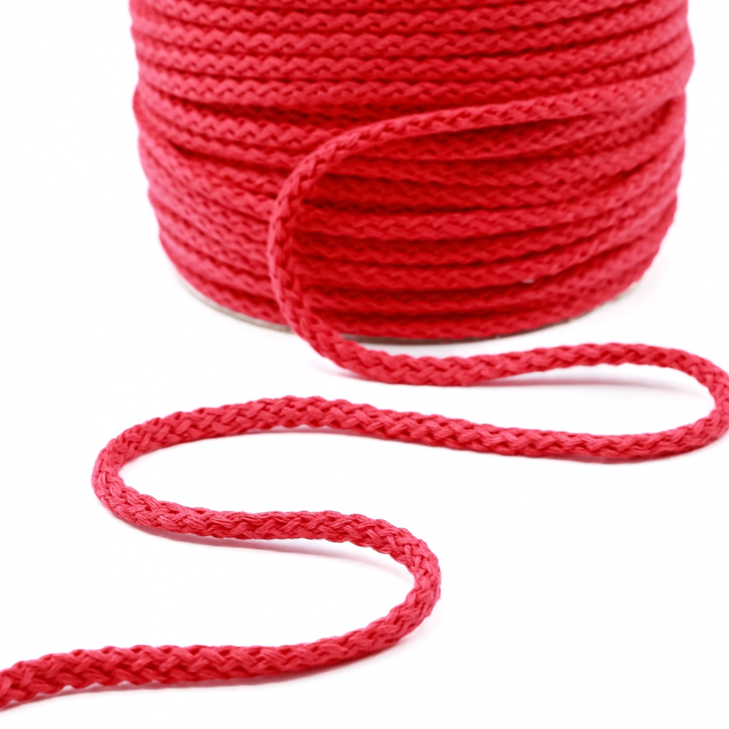 Snur Bumbac, 4mm, Rosu (100 m/rola) - 2