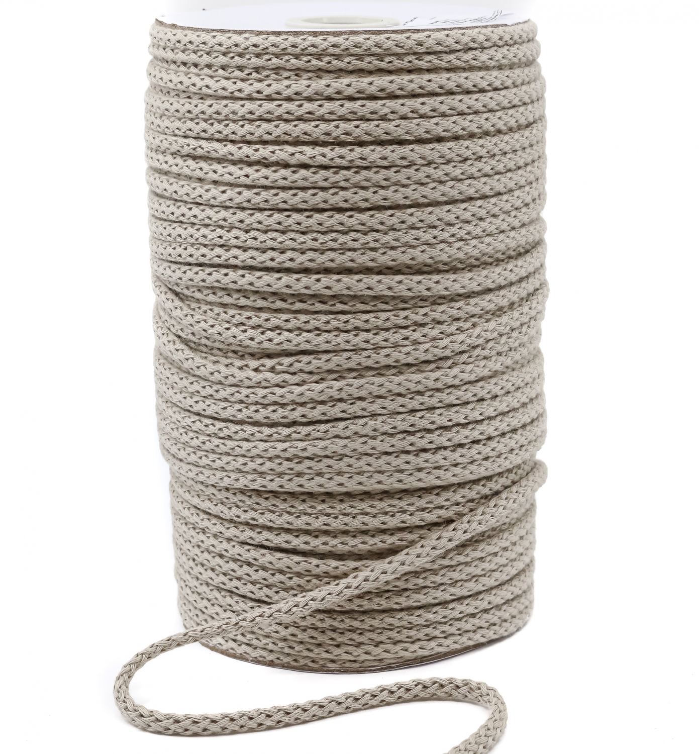Snur Bumbac 4mm, Bej (100 m/rola)