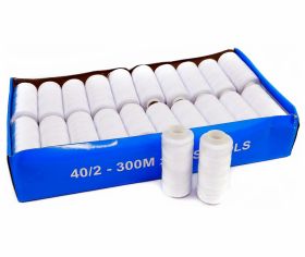 Sewing Thread - Sewing Thread 40/2, 300 m, White (40 spools/box)DorTak