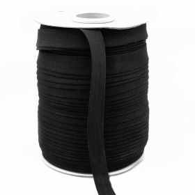 Croitorie - Banda Bias din Bumbac, latime 15 mm, Negru (100 metri/rola)