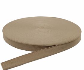 Banda Decorativa - Banda Decorativa Bumbac, Herringbone, Bej Inchis, latime 20 mm (50 metri/rola)