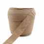 Banda Decorativa Bumbac, Herringbone, Bej Inchis, latime 20 mm (50 metri/rola) - 1