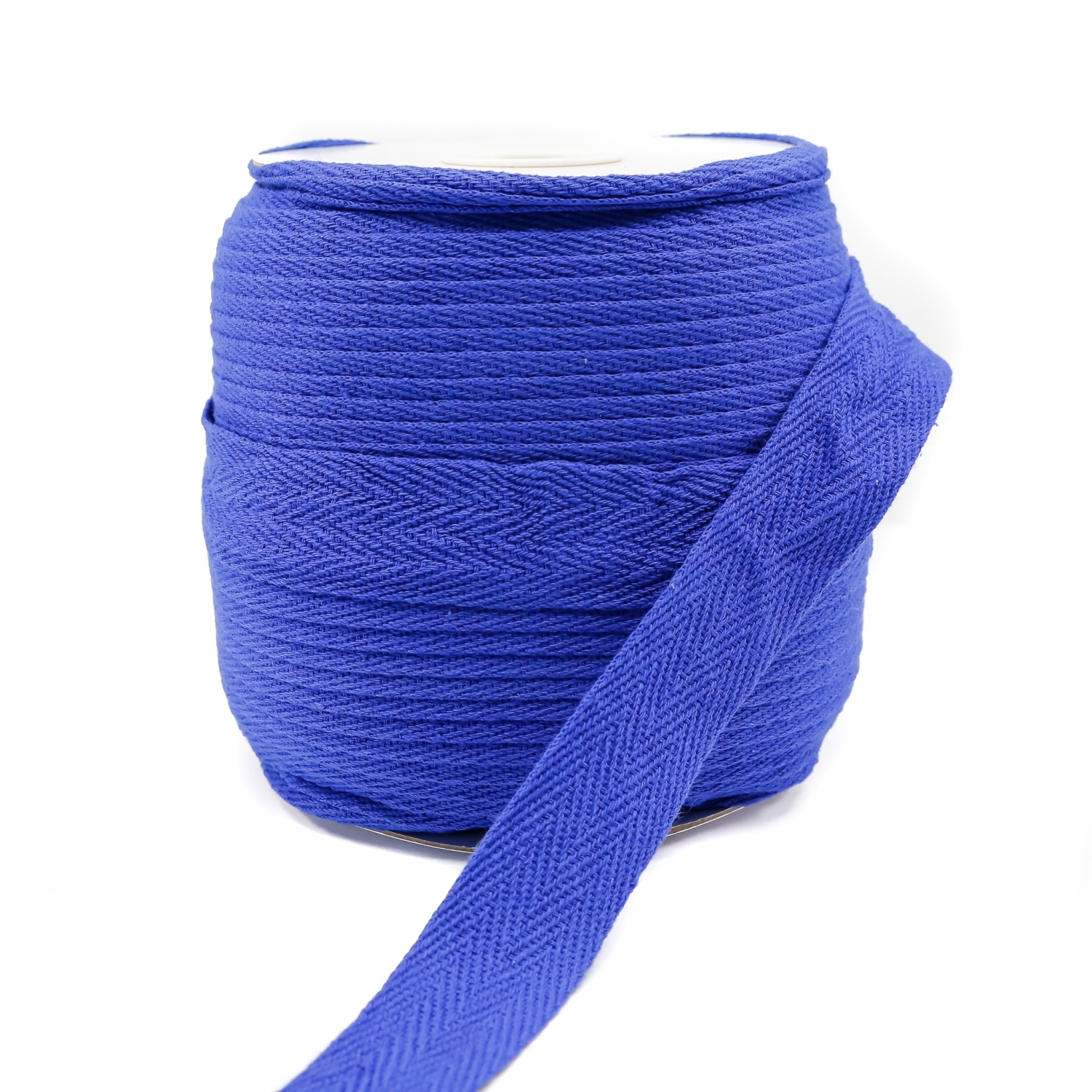 Banda Decorativa Bumbac, Herringbone, Albastru Roial, latime 20 mm (50 metri/rola)