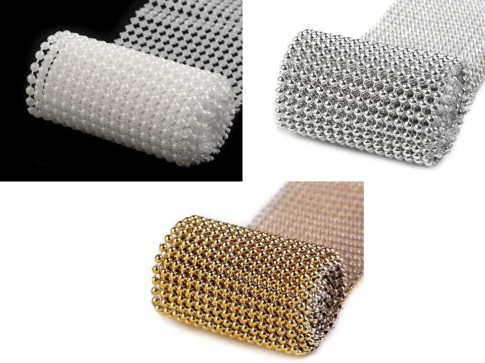 Banda Decorativa cu Perle, 50 mm (9 metri/rola) Cod: 220488