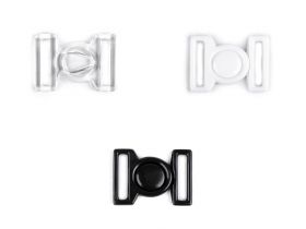 Bra Clasps, Sliders and Hooks - Plastic Bra Clasps, 16 mm, Black, White, Transparent (5 pair/pack)