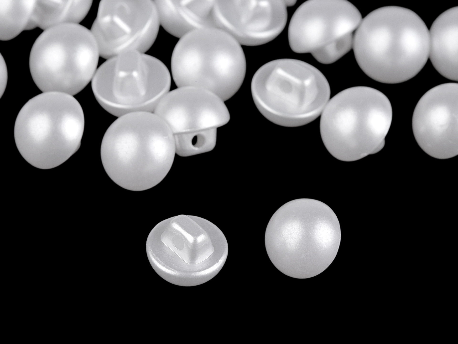 Plastic Pearl Buttons, 10 mm (100 pcs/pack) - 2