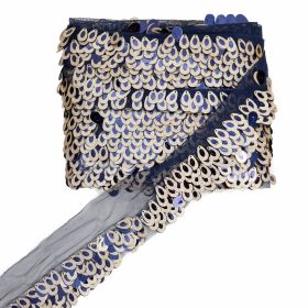 REDUCERI  % - Pasmanterie cu Paiete pe Tul, Bleumarin (12.90 metri/rola)Cod: ARN1187