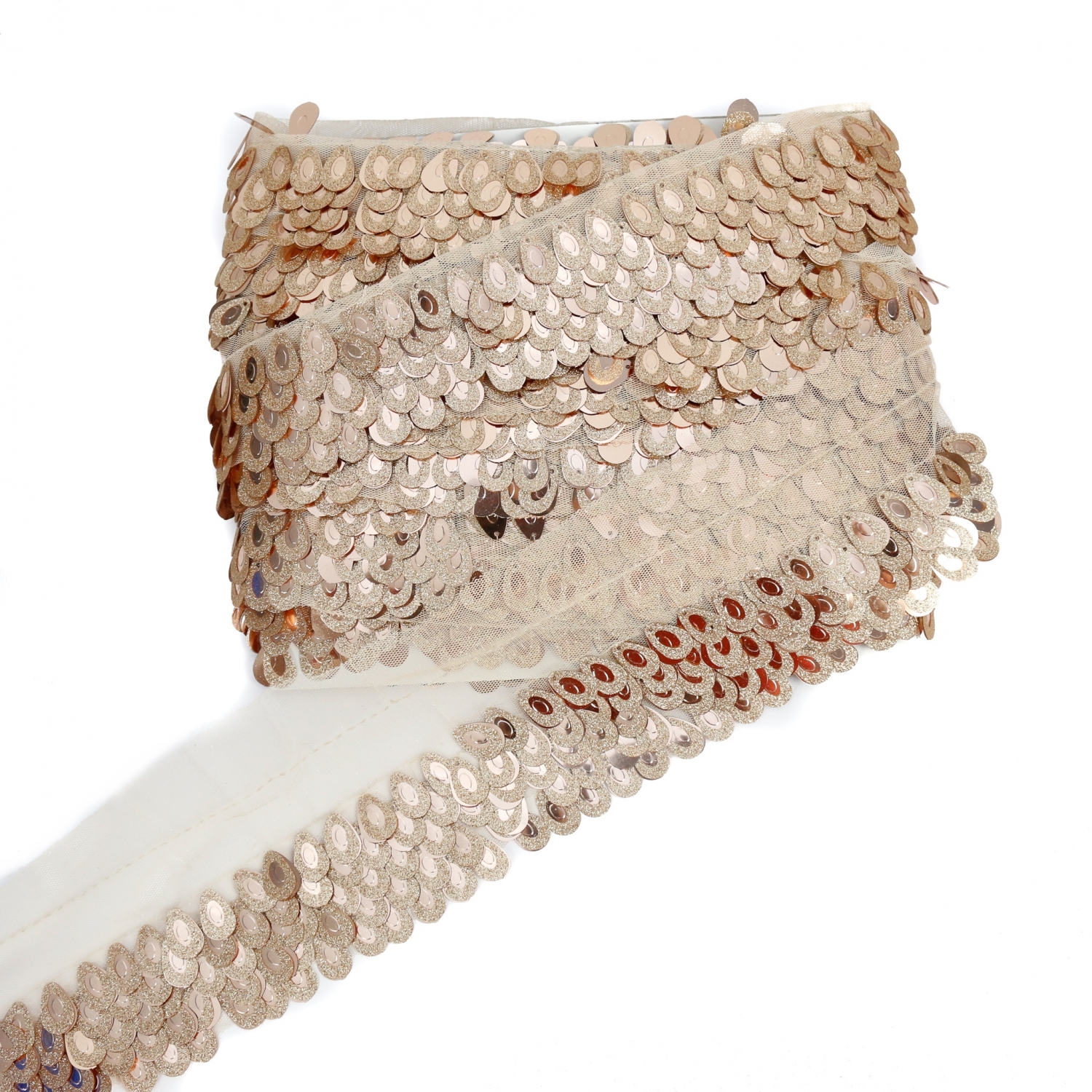 Pasmanterie cu Paiete pe Tul, Auriu (13.60 metri/rola)Cod: ARN1192