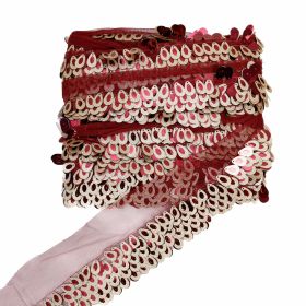 REDUCERI  % - Pasmanterie cu Paiete pe Tul, Bordo (13.60 metri/rola)Cod: ARN1189