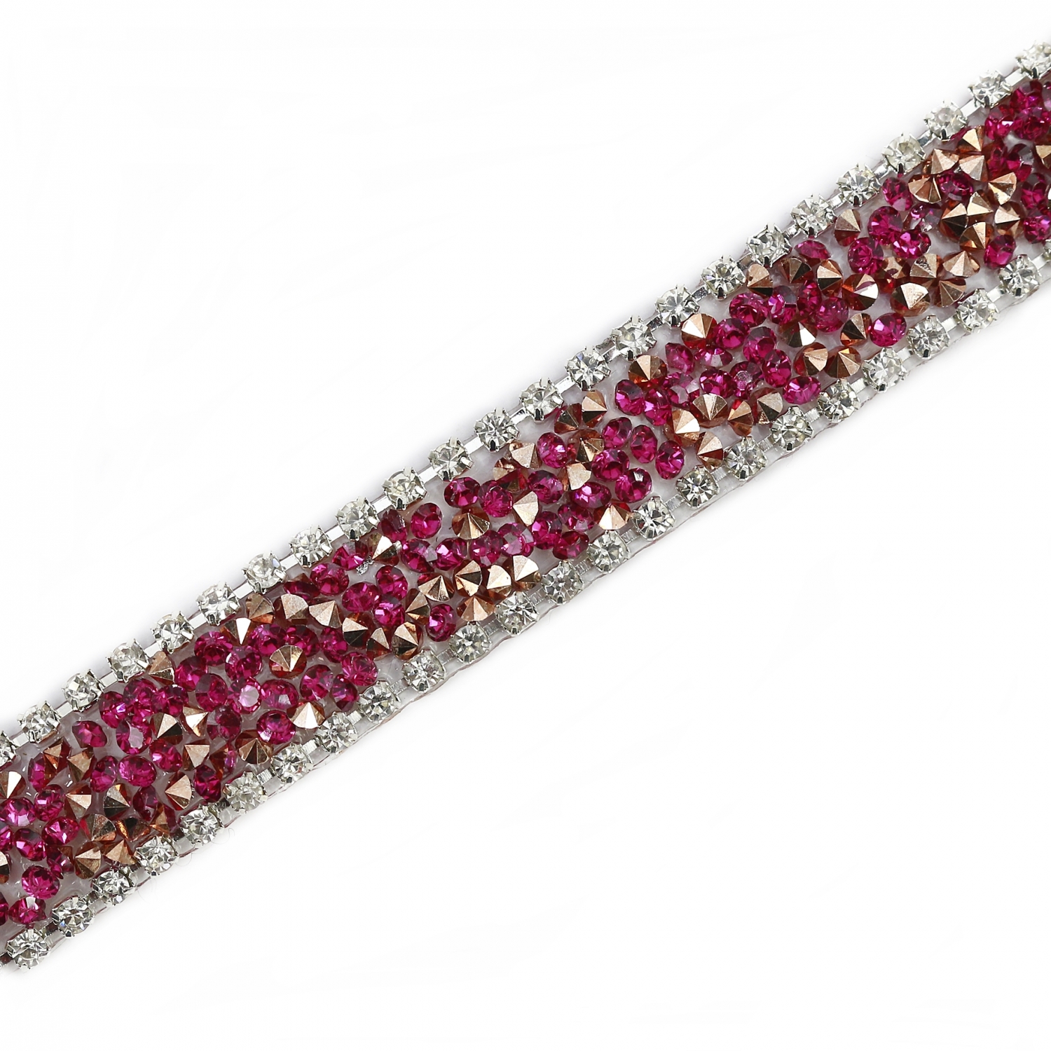 Iron-on Trim/Border with Rhinestones, 15 mm (17.74 meters/roll)Code: LA3300 - 2
